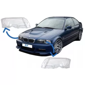 image-9-Stakla za prednja svjetla prikladna za BMW E46 Kupe Kabrio (1998-2003)