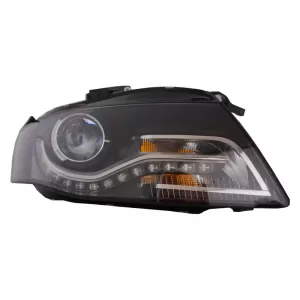 LED DRL Headlights suitable for Audi A4 B8 8K (04.2008-2011) with Daytime Running Lights Black