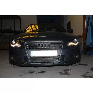 LED DRL Headlights suitable for Audi A4 B8 8K (04.2008-2011) with Daytime Running Lights Black