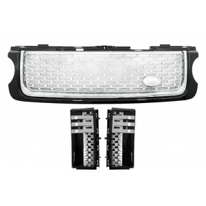 image-32-Griglia Centrale Prese d'aria laterali per Land Range Rover Vogue L322 III 10-12 Autobiography Look