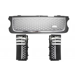 image-67-Középső hűtőrács és oldalsó légbeömlők Land Rover Range Rover Vogue (L322) (2010-2012), Autobiography dizájn, szürke/ezüst