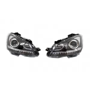 LED DRL Bi-Xenon Headlights suitable for Mercedes C-Class W204 Facelift (2011-2014)