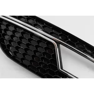 Abdeckungen Nebelscheinwerfer für AUDI A4 B8 Facelift 2012-2015 RS4 Look Schwarz & Chrom-image-6067948