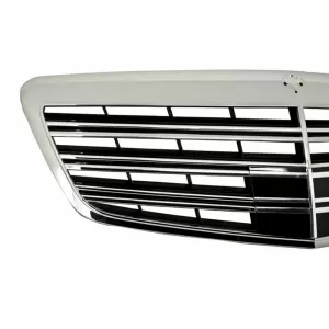 Front Bumper with Central Grille suitable for Mercedes S-Class W221 (2005-2012) S63 S65 Design