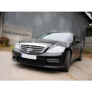 Front Bumper with Central Grille suitable for Mercedes S-Class W221 (2005-2012) S63 S65 Design