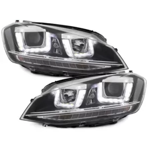 image-2-Fényszóró 3D LED DRL LED kanyarodó fénnyel Volkswagen Golf 7 VII (2012-up) R-look fekete