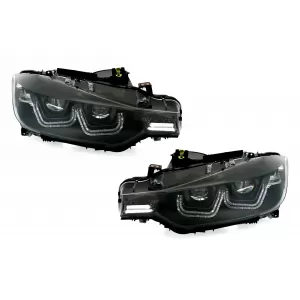 image-5-DECTANE LED fényszóró BMW F30/F31 12+ 3er Double U 3D Xenon Look fekete