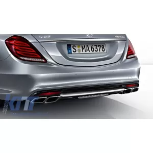 Hangtompított kipufogóvégek Mercedes Benz S-osztály W222, E-osztály W212/S212 Facelift, CLS W218, SL-osztály R231 E63 S63 SL65 AMG Design-image-56702