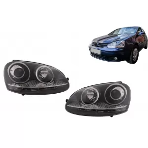 Ксенон Look Фарове , подходящи за VW Golf 5 V Mk5 (2003-2007) Jetta (2005-2010) TFSI R32 Хром Edition-image-6127082