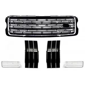 image-4-Range Rover Vogue L405 (2013-) Autobiography Pack - középső hűtőrács, oldalsó szellőző és szellőzőcső szett, fekete kiadás