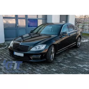 Front Grille suitable for Mercedes S-Class W221 Facelift (2010-2013) S63 S65 Design Piano Black