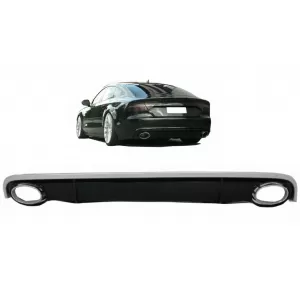 Difuzor Bara Spate si Ornamente Evacuare compatibil cu Audi A7 4G (2010-2014) RS7 Design-image-6102576
