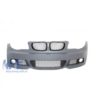 image-76-Front Bumper with Kidney Grilles suitable for BMW 1'er E81/E82 E87/E88 (2004-2011) M-tech M-Technik Design