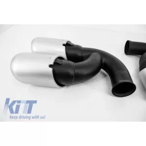 Ornamente Evacuare compatibil cu Porsche Cayenne 92A V6 V8 Petrol (05.2010-09.2014) GTS Design Silver-image-5987931
