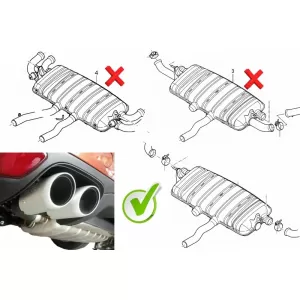 Ornamente Evacuare compatibil cu Porsche Cayenne 92A V6 V8 Petrol (05.2010-09.2014) GTS Design Silver-image-6065577