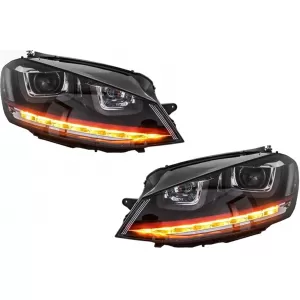 image-8-Fényszóró 3D LED DRL Volkswagen Golf 7 VII (2012-2017) piros R20 GTI Look LED kanyarodó fénnyel