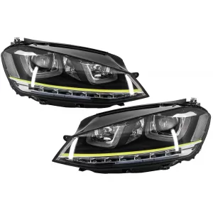 image-10-Fényszóró 3D LED DRL Volkswagen Golf 7 VII (2012-2017) sárga R400 Look LED kanyarodó fénnyel