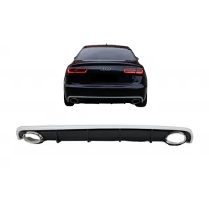 image-70-Heckdiffusor für Audi A6 C7 4G Limousine Avant 2010-2014 Auspuff Tipps RS6 Look