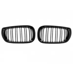 Central Kidney Grilles suitable for BMW 3 Series E46 Facelift (10.2001-2005) Double Stripe M Design Piano Black
