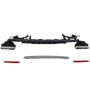 Hátsó lökhárító diffúzor és kipufogóvégek Mercedes S-Class W222 13+ modellekhez, S65 design, AMG Line Sport Body Kithez-image-6018655