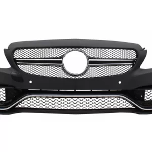 Bodykit für Mercedes C-Klasse W205 S205 Diffusor C63 Design Stoßstange Stoßfänger Endrohre-image-5991168