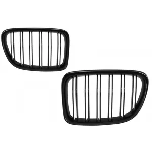 image-18-Središnje Maske Bubrežne Maske prikladne za BMW X1 E84 (2009-2014) Piano crna Double Stripe Dizjan