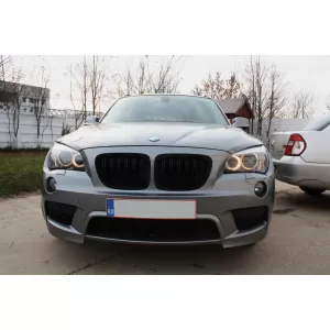 Central Grilles Kidney Grilles suitable for BMW X1 E84 (2009-2014) Piano Black Double Stripe Design