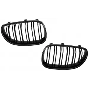 image-14-Zentrale Nierengitter für BMW 5er E60 E61 03-09 Doppelstreifen M Look Piano Schwarz