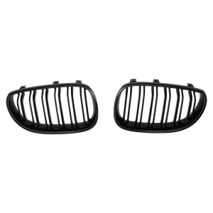 Central Kidney Grilles suitable for BMW 5 Series E60 E61 (2003-2009) Double Stripe M Design Piano Black