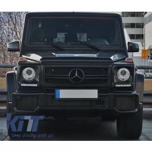 Front Grille suitable for Mercedes G-Class W463 (1990-2017) New G65 G63 Design Full Piano Black
