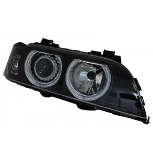 Faruri Angel Eyes compatibil cu BMW Seria 5 E39 Sedan Touring (1996-2003) Editie Negru Gri-image-5995268