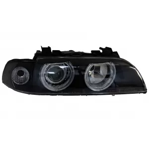 Faruri Angel Eyes compatibil cu BMW Seria 5 E39 Sedan Touring (1996-2003) Editie Negru Gri-image-5995269