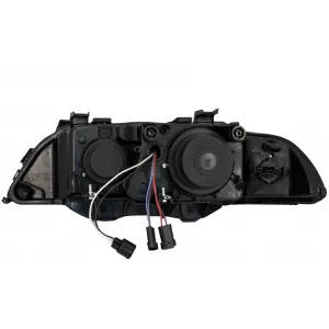 Faruri Angel Eyes compatibil cu BMW Seria 5 E39 Sedan Touring (1996-2003) Editie Negru Gri-image-5995271