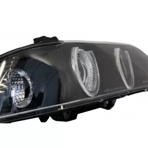 Faruri Angel Eyes compatibil cu BMW Seria 5 E39 Sedan Touring (1996-2003) Editie Negru Gri-image-6044489