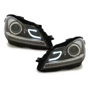 Stoßstange für Mercedes C W204 2012-2014 C63 Facelift-Look Scheinwerfer LED DRL-image-5998021