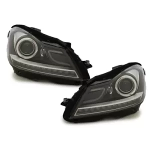 Stoßstange für Mercedes C W204 2012-2014 C63 Facelift-Look Scheinwerfer LED DRL-image-5998022