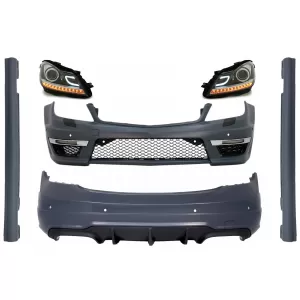 image-36-Body Kit prikladan za Mercedes C-klase W204 (2007-2015) Facelift C63 Dizjan s LED Prednja svijetla