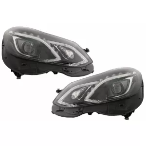 Pachet Exterior Complet cu Ornamente Evacuare si Faruri LED Xenon compatibil cu Mercedes W212 E-Class (2013-2016) E63 Look-image-6082448