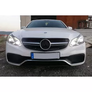 Pachet Exterior Complet cu Ornamente Evacuare si Faruri LED Xenon compatibil cu Mercedes W212 E-Class (2013-2016) E63 Look-image-6113478