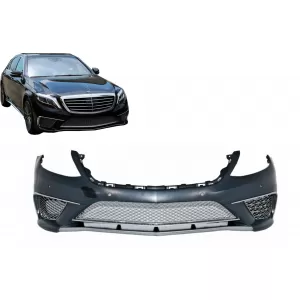 image-24-Pare-chocs pour Mercedes S W222 13-06.17 S65 Look PDC Grille Inférieure Chromée