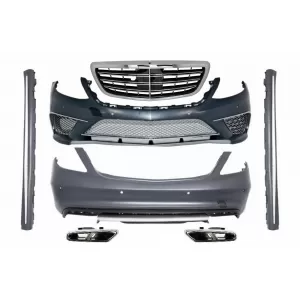 image-52-Kompletan karoserijski komplet s vrhovima Vrhovi auspuha prikladan za Mercedes W222 S-klase (2013-06.2017) S65 Dizjan LWB
