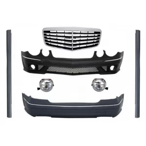 image-16-Body Kit hűtőráccsal MERCEDES-Benz E-osztály W211 (2002-2009) modellekhez, E63 AMG Dizájn