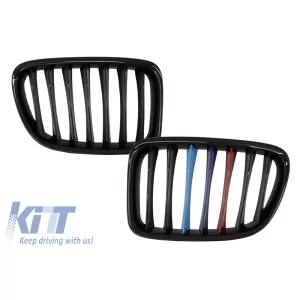 image-25-BMW X1 E84 (2009-2014) hűtőrács vese zongoralakk fekete M-Power 3 színű design