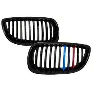 image-26-Első hűtőrács vese rács BMW 3-as E92/E93 coupe/cabrio Pre LCI (2007-2010) zongoralakk fekete M-Power 3 színű dizájn