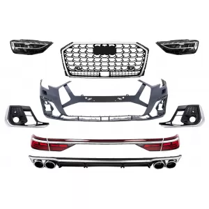 image-70-BodyKit für Audi A8 D5 2018-2021 S8 2022 Optik Stoßstange Diffusor Endrohre
