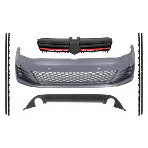 image-2-Komplettes Kit für VW Golf 7 VII 2013-2016 GTI Look Kühlergrill Rote Einfügungen