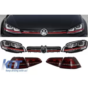 image-35-Fényszóró, hátsó lámpa és hűtőrács csomag, 3D LED irányjelző, DRL, Volkswagen Golf 7 VII (2012-2017) RED R20 GTI Design