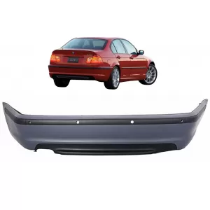image-8-Heckstoßstange für BMW 3er E46 4D Limousine 1998-2004 M-Technik Look PDC-Löcher