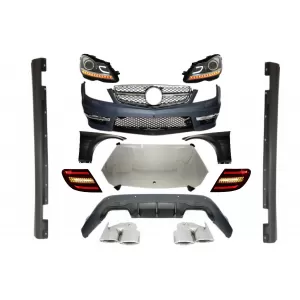 image-19-Body Kit für Mercedes W204 07-14 Facelift C63 Look Rücklichter Scheinwerfer LED DRL