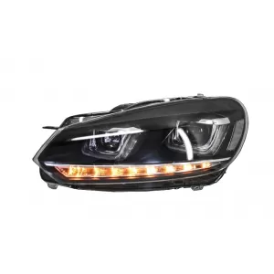 Faros para VW Golf 6 VI 08-13 3D LED DRL U-Golf 7 Look Luz Giro Flowing Turning-image-6003222